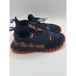 Adidas Unisex Kkds Black Lace-Up Running Shoes - Size 4